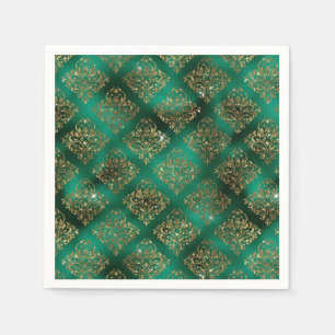 Serviette En Papier Gold Noël Vacances en métal Damas