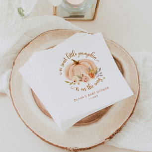 Serviette En Papier Gold orange Sweet petit baby shower citrouille