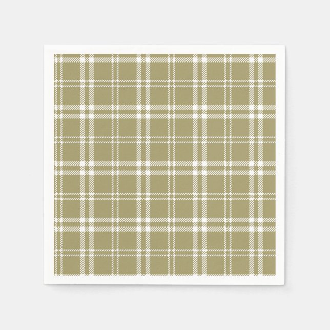 Serviette En Papier Gold Plaid (Devant)