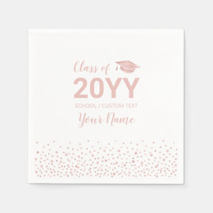 Serviette En Papier Gold rose Confetti Modern Graduation Party