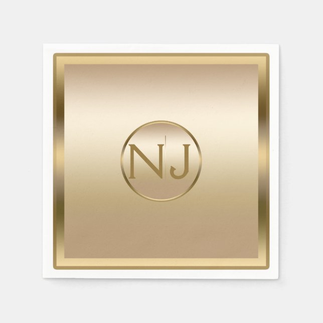 Serviette En Papier Gold Shine Golden Shiny Modern Glam Party (Devant)