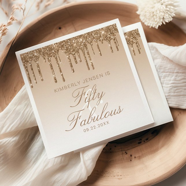 Serviette En Papier Gold Sparkle Parties scintillant Drip 50 et Fabule (Créateur téléchargé)