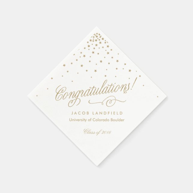 Serviette En Papier Gold Stars Félicitations 2016 Graduation Party (Coin)