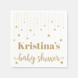 Serviette En Papier Gold Twinkle Twinkle Little Star Baby shower
