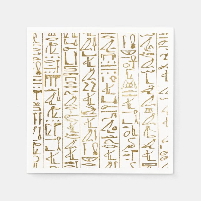 Serviette En Papier Gold & White Egypt Glam Modern Chic Party (Devant)