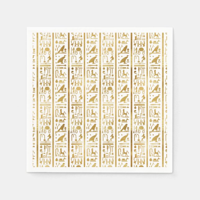 Serviette En Papier Gold & White Egypt Glam Modern Chic Party (Devant)