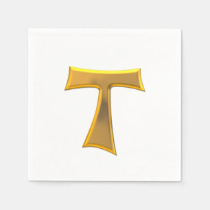 Serviette En Papier Golden 3-D Look Franciscan Tau Cross