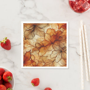 Serviette En Papier Golden Automne laisse papier découpage à l'encre d