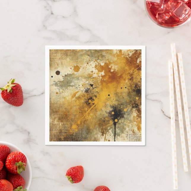 Serviette En Papier Golden Autumest Harvest Distressed Enk Decoupage (En situation)