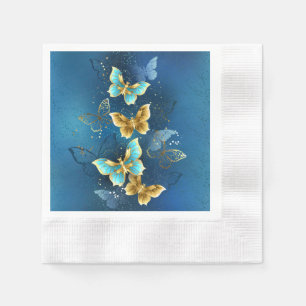 Serviette En Papier Golden butterflies
