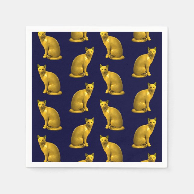 Serviette En Papier Golden Cats (Devant)