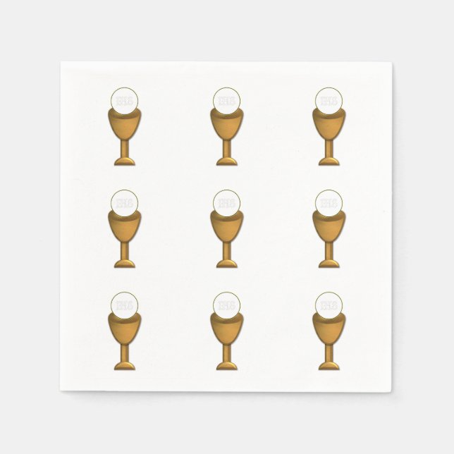 Serviette En Papier Golden Chalice and Host (Devant)