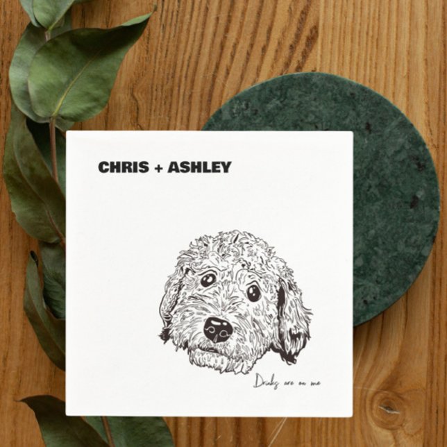 Serviette En Papier Golden Doddle Pet Cocktail Napkin for wedding (Créateur téléchargé)