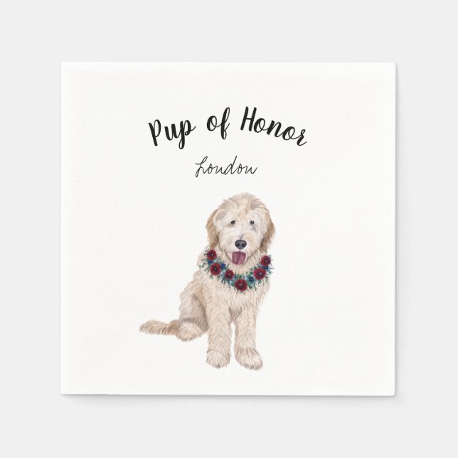 Serviette En Papier Golden Doodle Dog Cocktail Napkins (Devant)