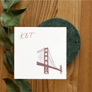 Serviette En Papier Golden Gate Bridge, San Francisco Mariage cocktail