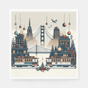 Serviette En Papier Golden Gate Holiday Magie San Francisco Noël