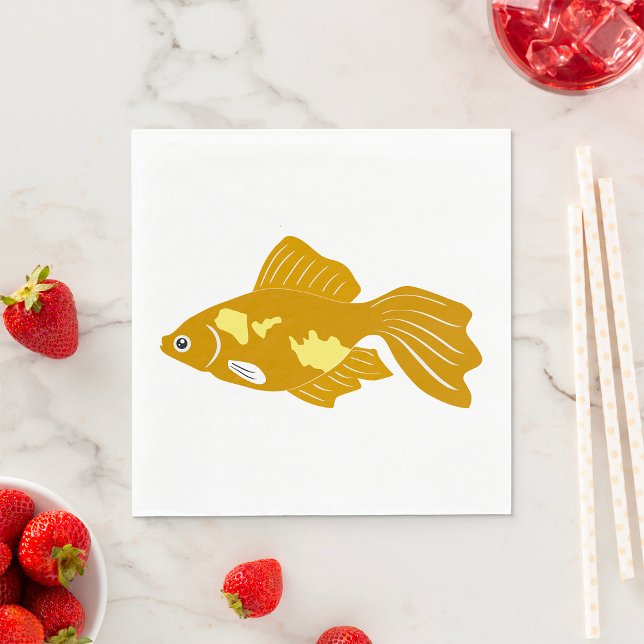 Serviette En Papier Golden Guppy Fish Cute Tropical Aquarium Fish (Créateur téléchargé)