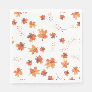 Serviette En Papier Golden Maple Feuilles Automne Botanique