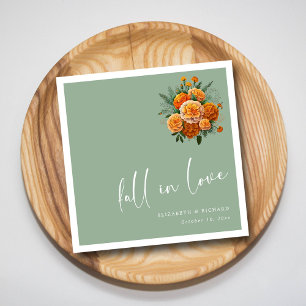 Serviette En Papier Golden Marigold Elégance : Mariage moderne Sage