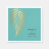 Golden Palm Frond moderne minimaliste Mariage