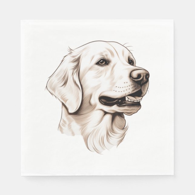 Serviette En Papier Golden Retriever 2 (Devant)