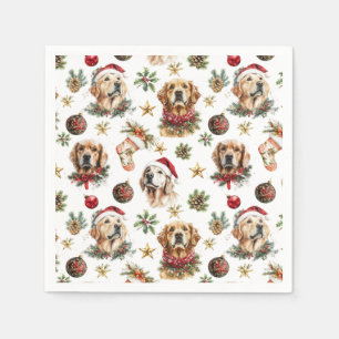 Serviette En Papier Golden Retriever chien animal Motif de Noël