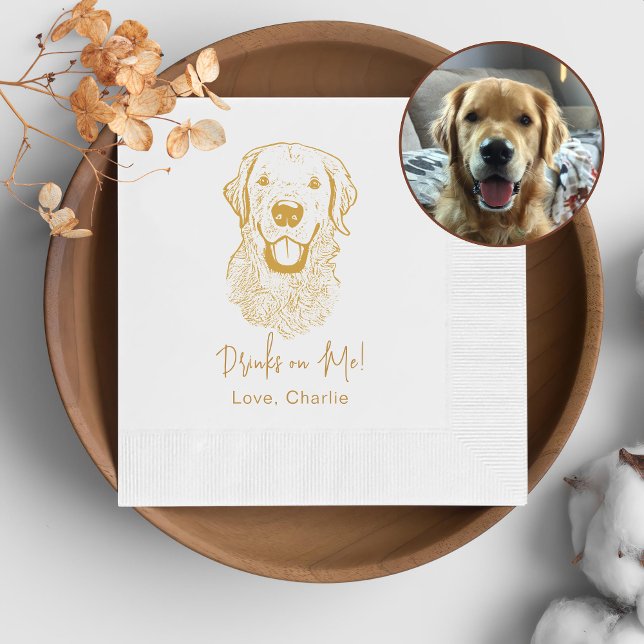 Serviette En Papier Golden Retriever Chien Boisson Personnalisée Sur M (Créateur téléchargé)