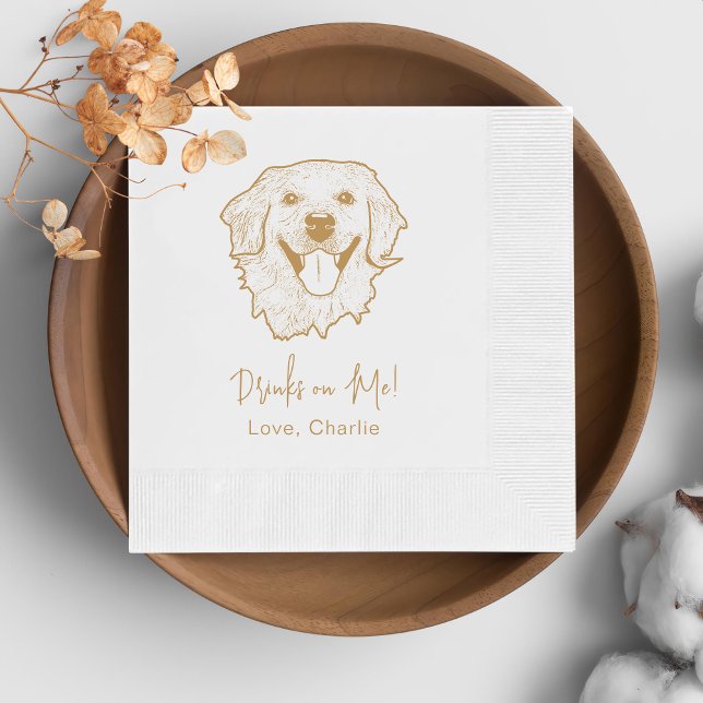 Serviette En Papier Golden Retriever Chien Boisson Personnalisée Sur M (Créateur téléchargé)