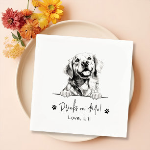 Serviette En Papier Golden Retriever Chien Boissons Personnalisées Sur