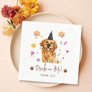 Serviette En Papier Golden Retriever Chien Boissons Personnalisées Sur