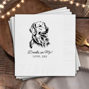 Serviette En Papier Golden Retriever Chien Boissons Personnalisées Sur