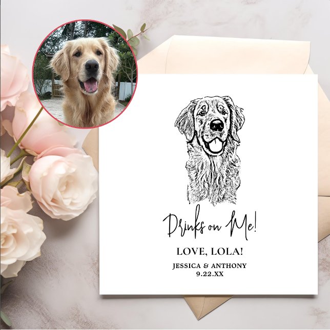 Serviette En Papier Golden Retriever Chien Boissons personnalisées sur (Créateur téléchargé)