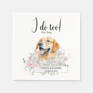 Serviette En Papier Golden Retriever Chien Mariage Cocktail Napkins