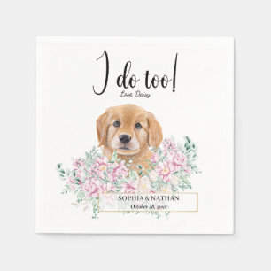 Serviette En Papier Golden Retriever Chien Mariage Cocktail Napkins