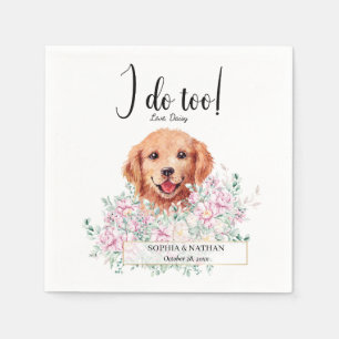 Serviette En Papier Golden Retriever Chien Mariage Cocktail Napkins