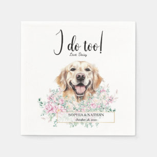 Serviette En Papier Golden Retriever Chien Mariage Cocktail Napkins