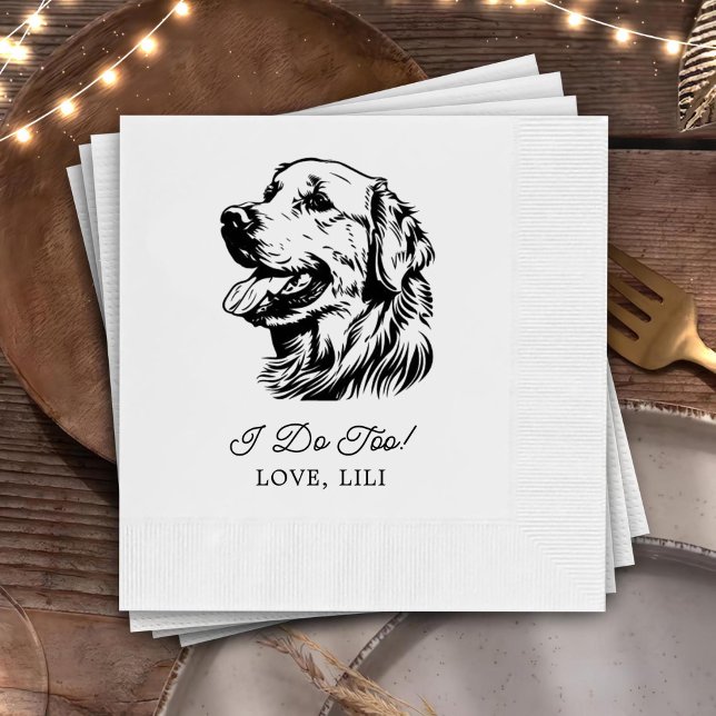 Serviette En Papier Golden Retriever Chien Personnalisé Je fais aussi (Créateur téléchargé)