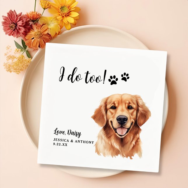 Serviette En Papier Golden Retriever Chien Personnalisé Je fais aussi (Créateur téléchargé)