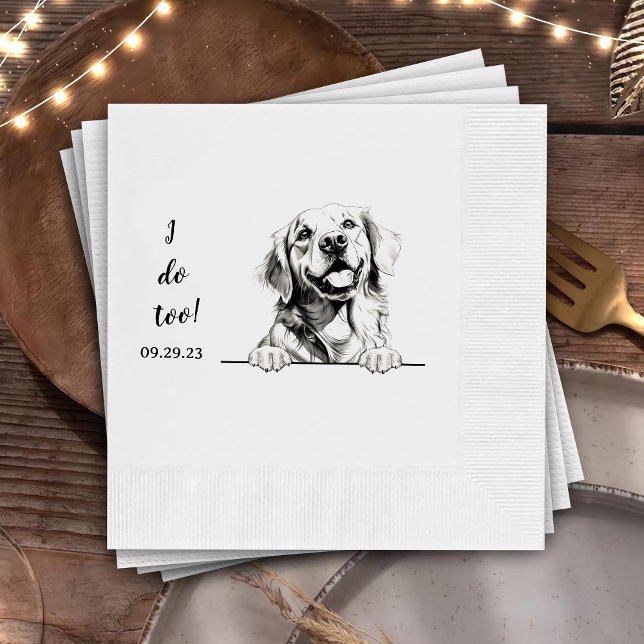 Serviette En Papier Golden Retriever Chien Personnalisé Je fais aussi (Créateur téléchargé)