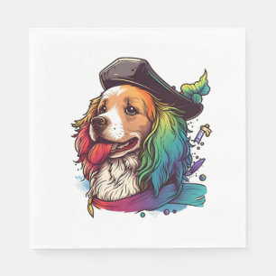Serviette En Papier Golden Retriever Chien Pirate