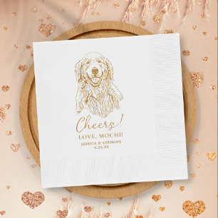 Serviette En Papier Golden Retriever Chien salue Cocktail Personnalisé