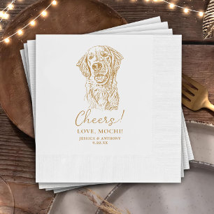 Serviette En Papier Golden Retriever Chien salue Cocktail Personnalisé