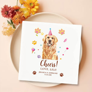 Serviette En Papier Golden Retriever Chien Salutation personnalisée