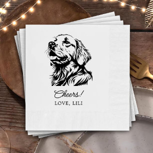 Serviette En Papier Golden Retriever Chien Salutation personnalisée