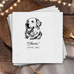 Serviette En Papier Golden Retriever Chien Salutation personnalisée
