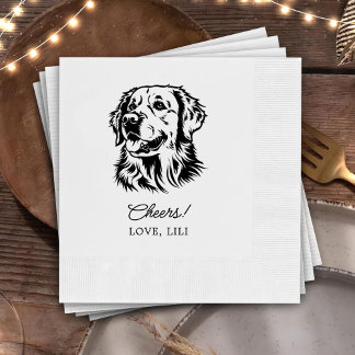 Serviette En Papier Golden Retriever Chien Salutation personnalisée