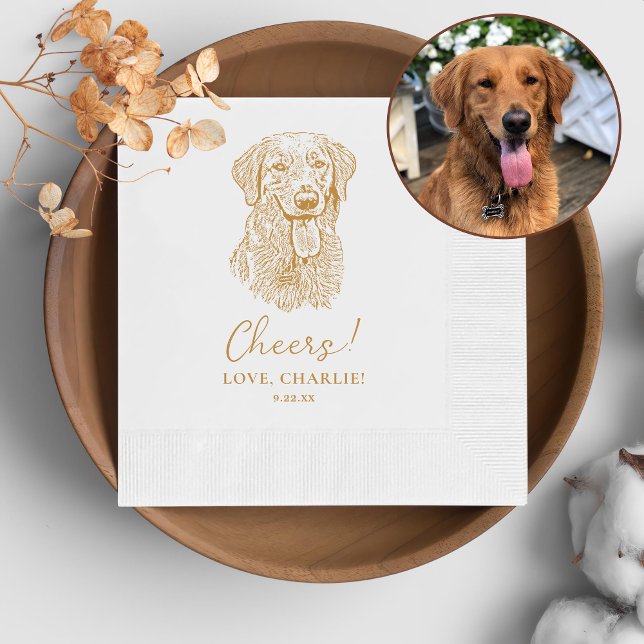 Serviette En Papier Golden Retriever Chien Salutation personnalisée (Créateur téléchargé)