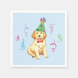 Serviette En Papier Golden retriever de fête d'anniversaire