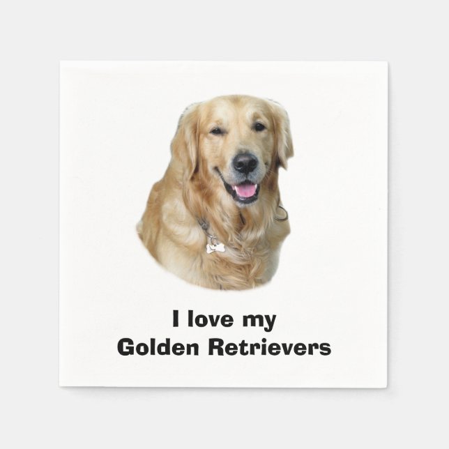 Serviette En Papier Golden Retriever dog photo (Devant)