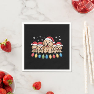 Serviette En Papier Golden Retriever drôle de Noël Chien chiot 